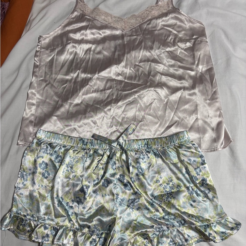 Adore Me Cream Pajama Set Intimates & Sleepwear